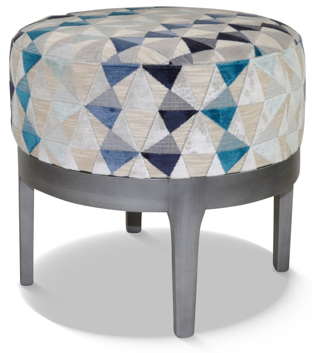 Adam laque vieil argent tissu orlando bleu