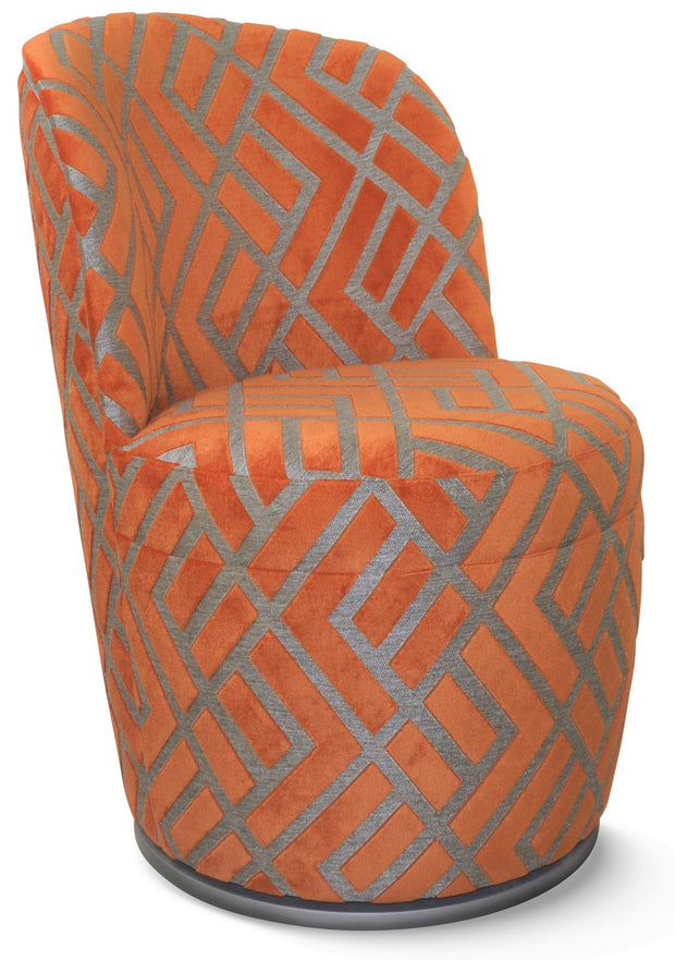 Adèle métal tissu losange orange