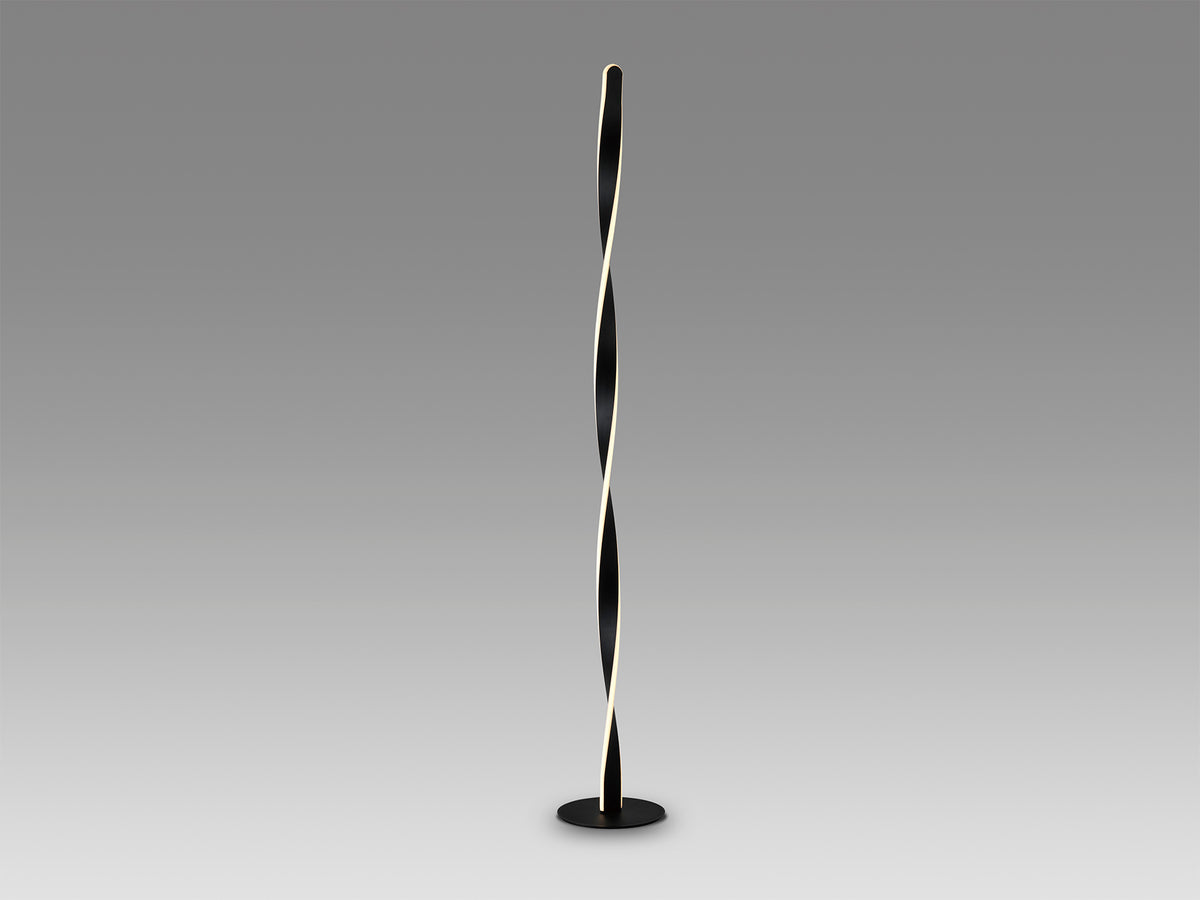 Lampadaire twist en métal noir mat - diamètre 22cm - hauteur 150cm - poids 2,7kg