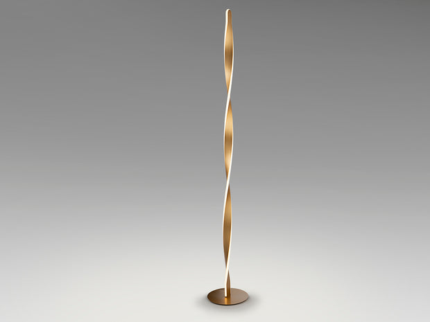 Lampadaire twist en métal doré  - diamètre 22cm - hauteur 150cm - poids 2,7kg