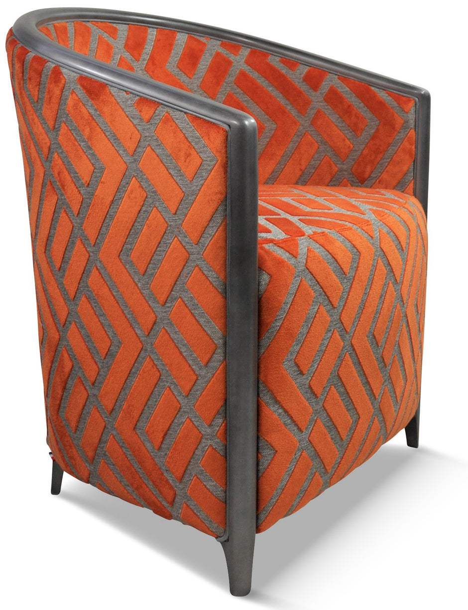 Ben laque vieil argent tissu losange orange