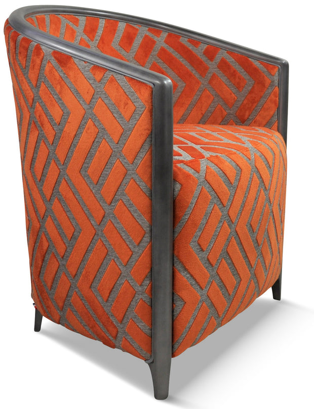 Ben laque vieil argent tissu losange orange
