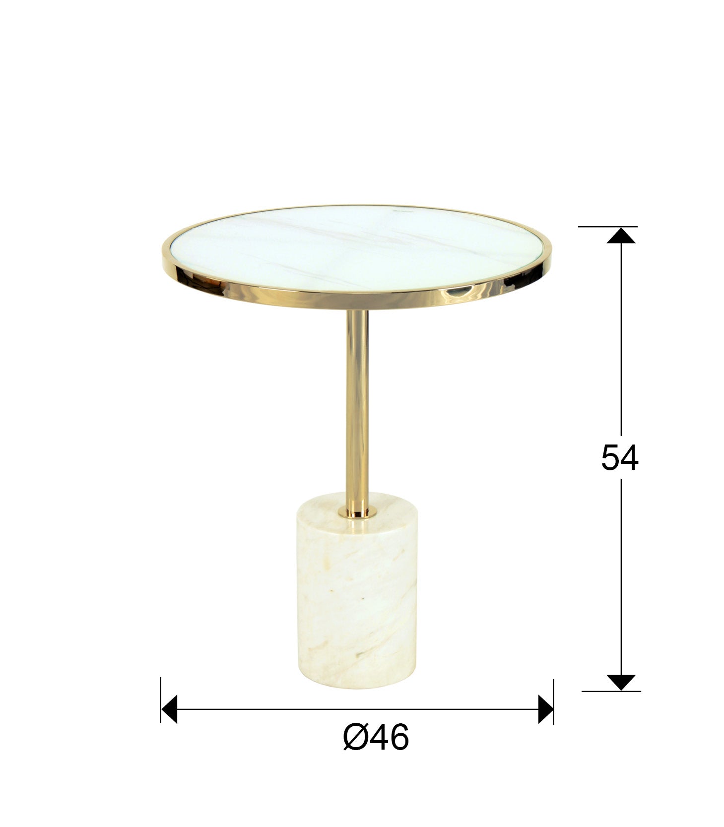Table aux. DEKALA blanc/or