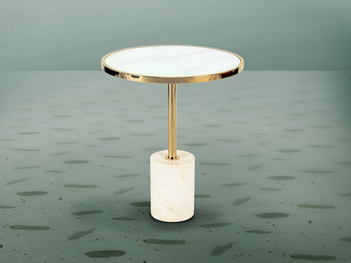 Table aux. DEKALA blanc/or