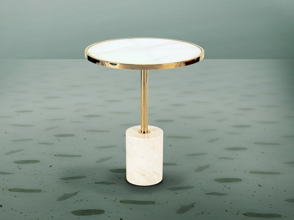 Table aux. DEKALA blanc/or