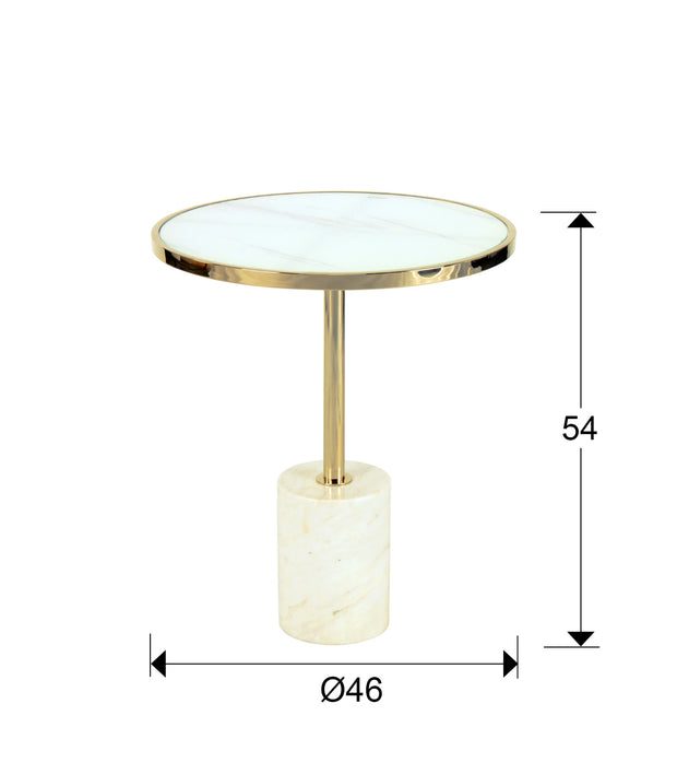 Table aux. DEKALA blanc/or