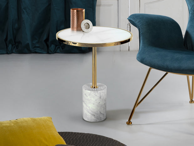 Table aux. DEKALA blanc/or
