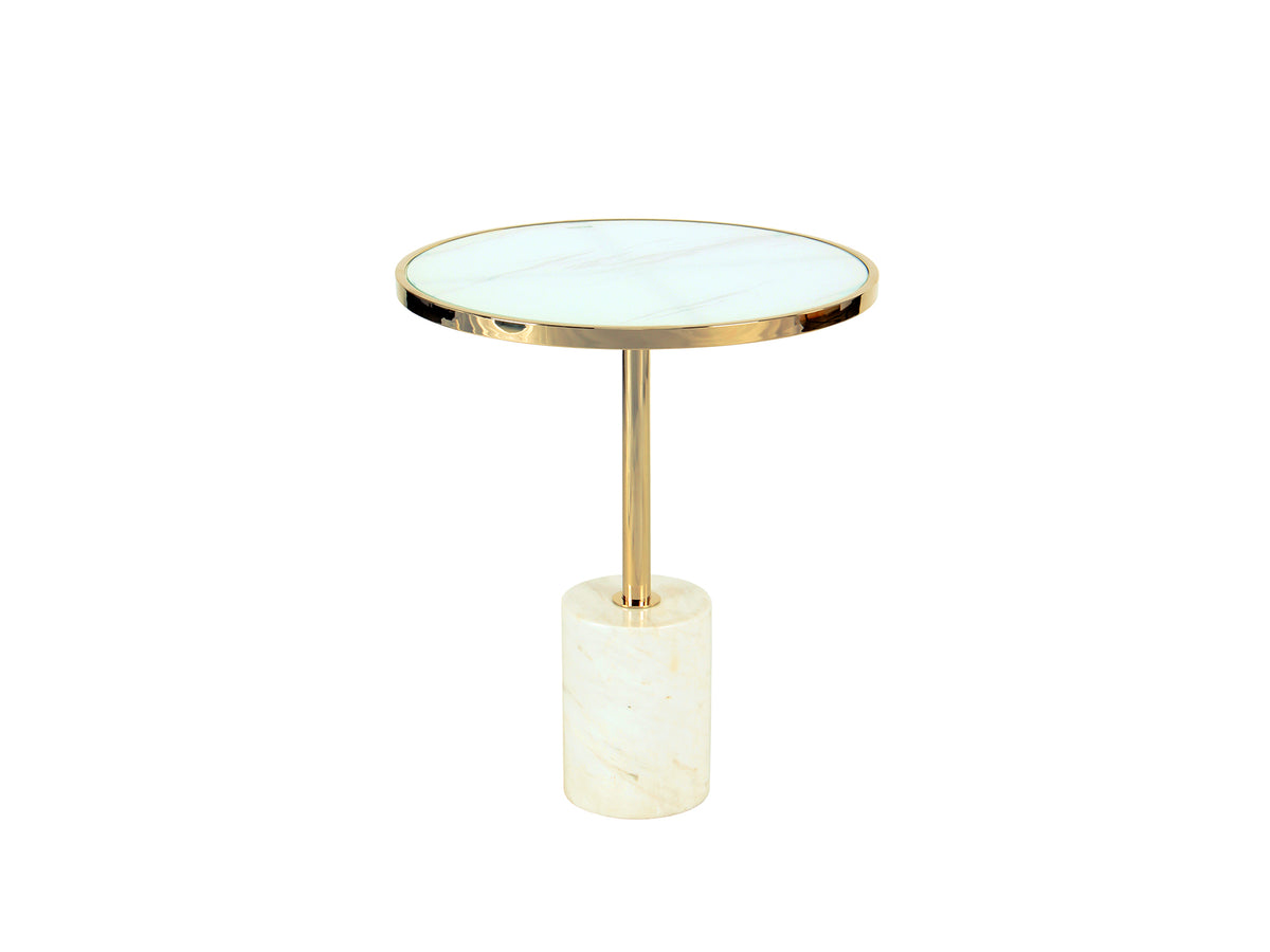 Table aux. DEKALA blanc/or