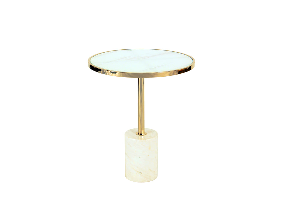 Table aux. DEKALA blanc/or
