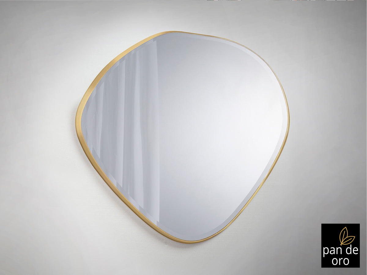 Miroir Mimo avec cadre feuille d'or 114 x 110cm, épaisseur 4cm - Poids 19,1kg