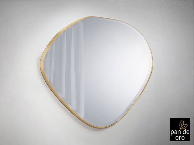 Miroir Mimo avec cadre feuille d'or 114 x 110cm, épaisseur 4cm - Poids 19,1kg
