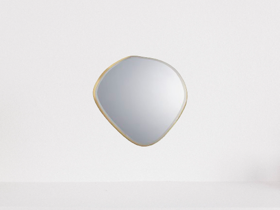 Miroir Mimo avec cadre feuille d'or 80 x 82cm, épaisseur 4cm - Poids 10,2kg