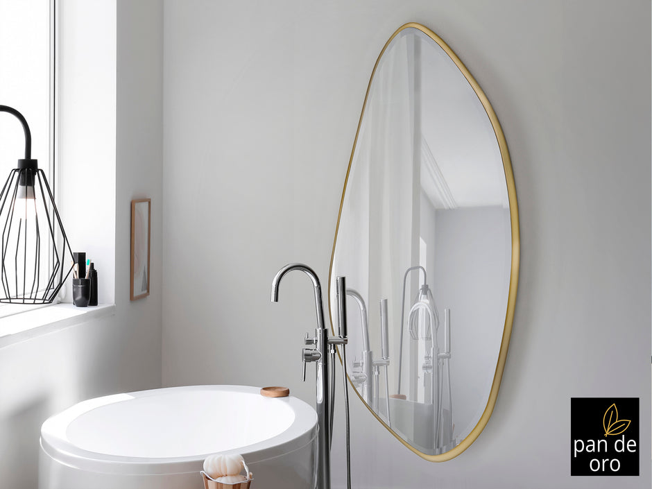 Miroir Mimo avec cadre feuille d'or 80 x 170cm, épaisseur 4cm - Poids 21,6kg