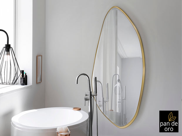 Miroir Mimo avec cadre feuille d'or 80 x 170cm, épaisseur 4cm - Poids 21,6kg