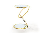 Table d'Appoint AROS Ronde Dorée - Design Élégant et Moderne