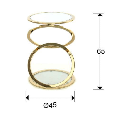 Table d'Appoint AROS Ronde Dorée - Design Élégant et Moderne