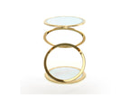 Table d'Appoint AROS Ronde Dorée - Design Élégant et Moderne
