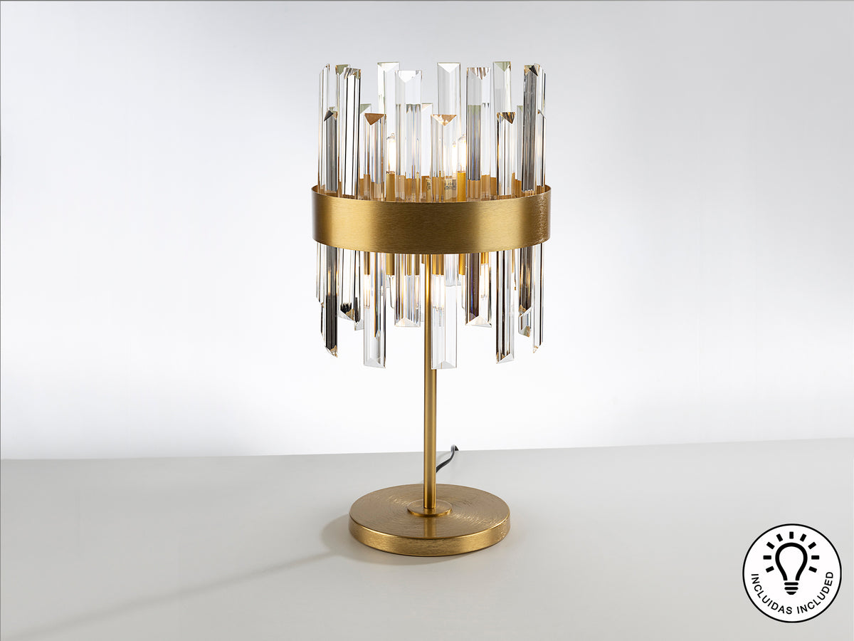 Lampe de Table GRACE 6 Lumières Dorée - Style Luxe Vintage