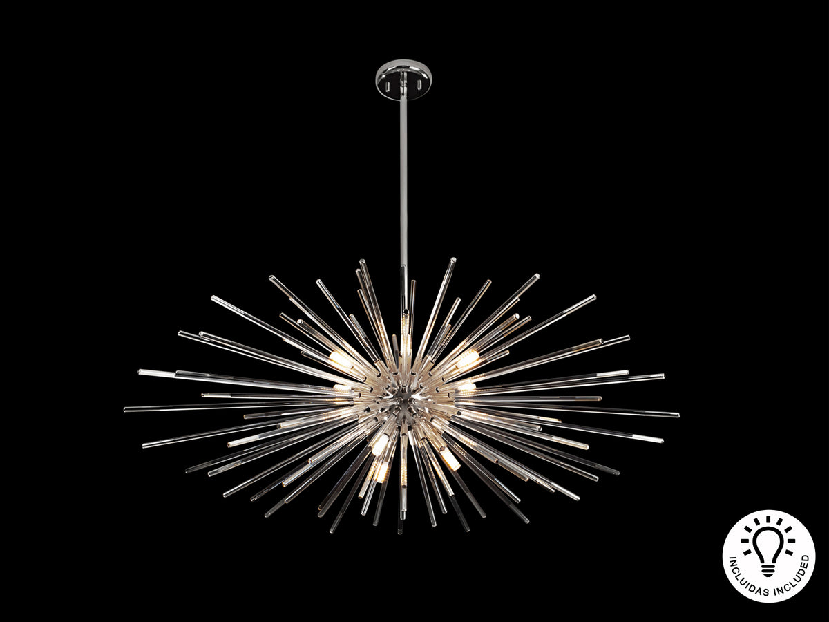 Lampe Evasion en métal chromé  - diamètre 100cm - hauteur 42cm - poids 6,8kg