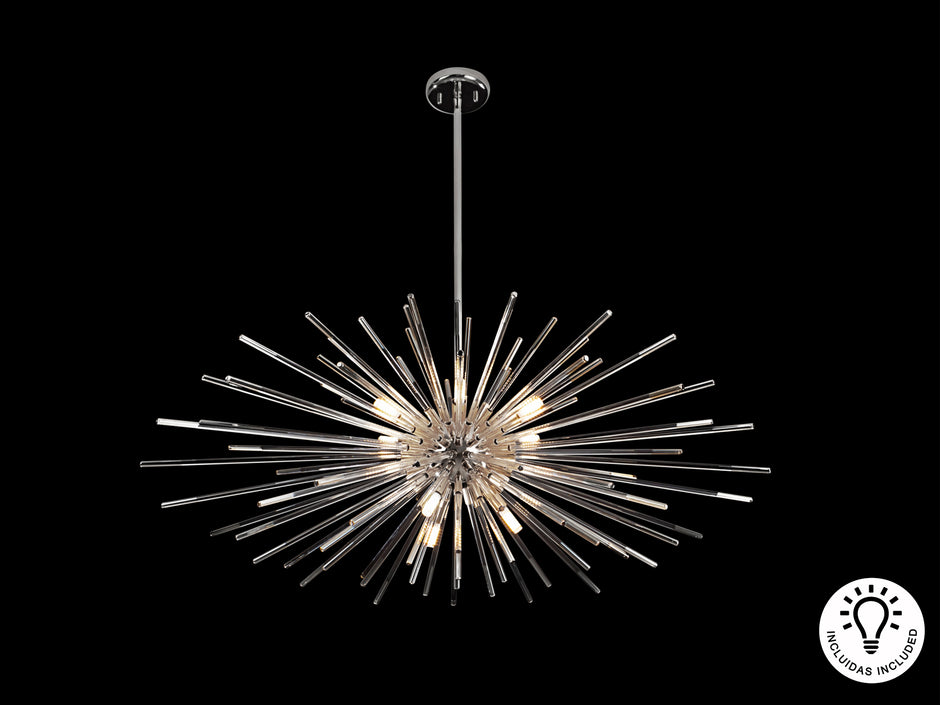 Lampe Evasion en métal chromé  - diamètre 100cm - hauteur 42cm - poids 6,8kg