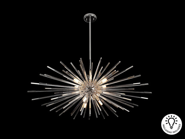 Lampe Evasion en métal chromé  - diamètre 100cm - hauteur 42cm - poids 6,8kg