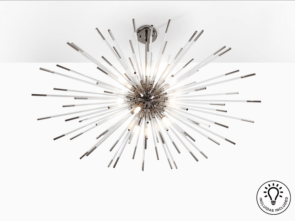 Lampe Evasion en métal chromé  - diamètre 100cm - hauteur 42cm - poids 6,8kg