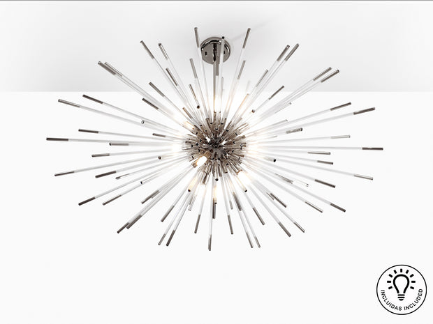 Lampe Evasion en métal chromé  - diamètre 100cm - hauteur 42cm - poids 6,8kg