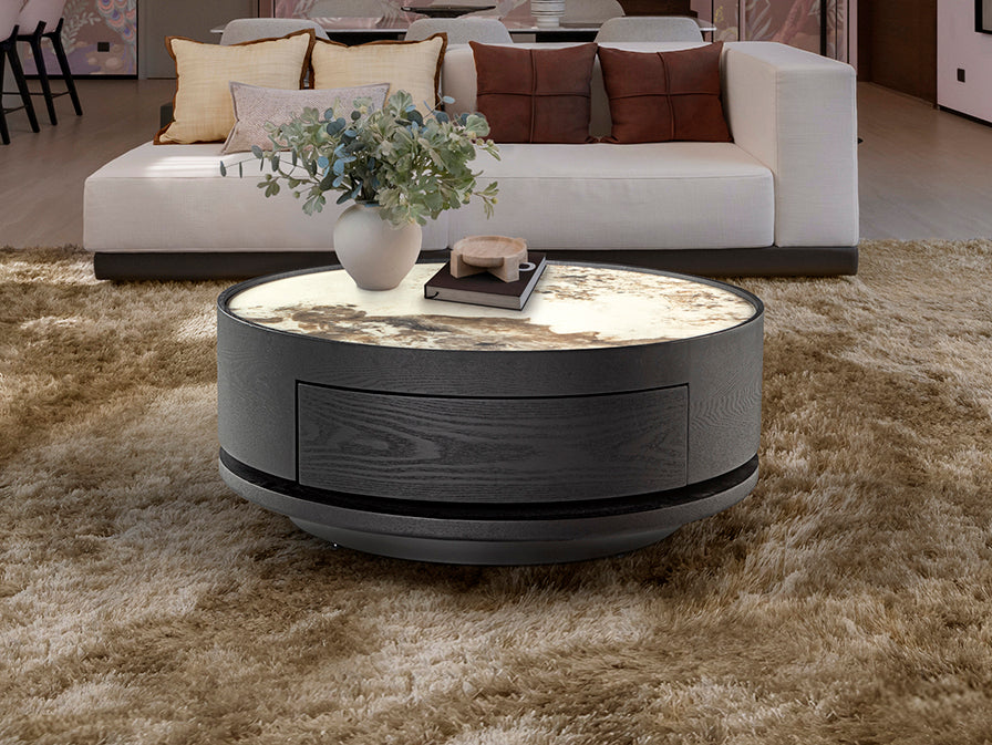 Table basse Ø 80cm, hauteur 31,5cm - poids 43kg