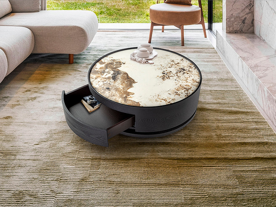 Table basse Ø 80cm, hauteur 31,5cm - poids 43kg