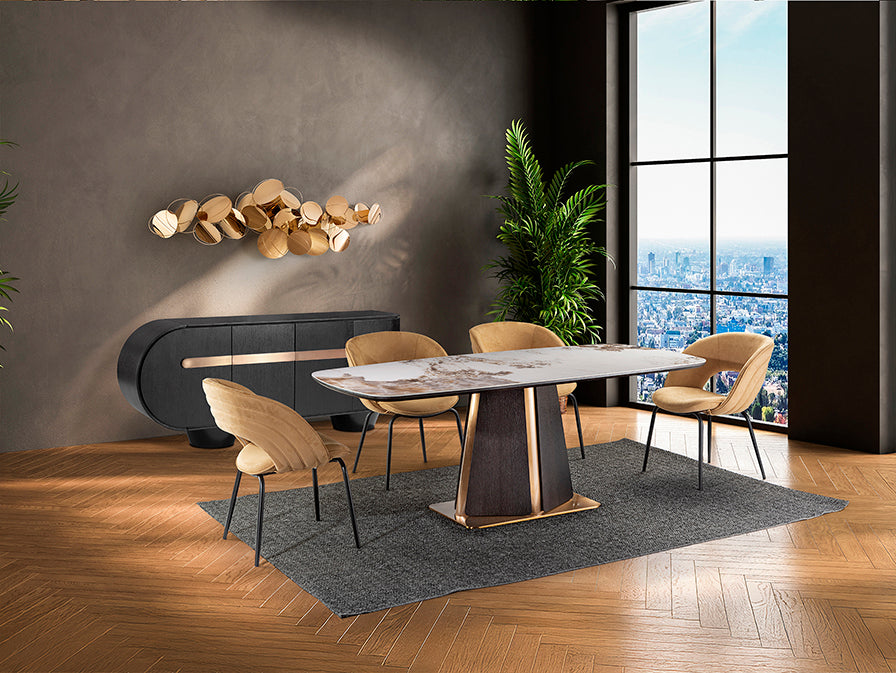 Table à manger Luca - 200 x 100cm, hauteur 76cm - poids 120kg