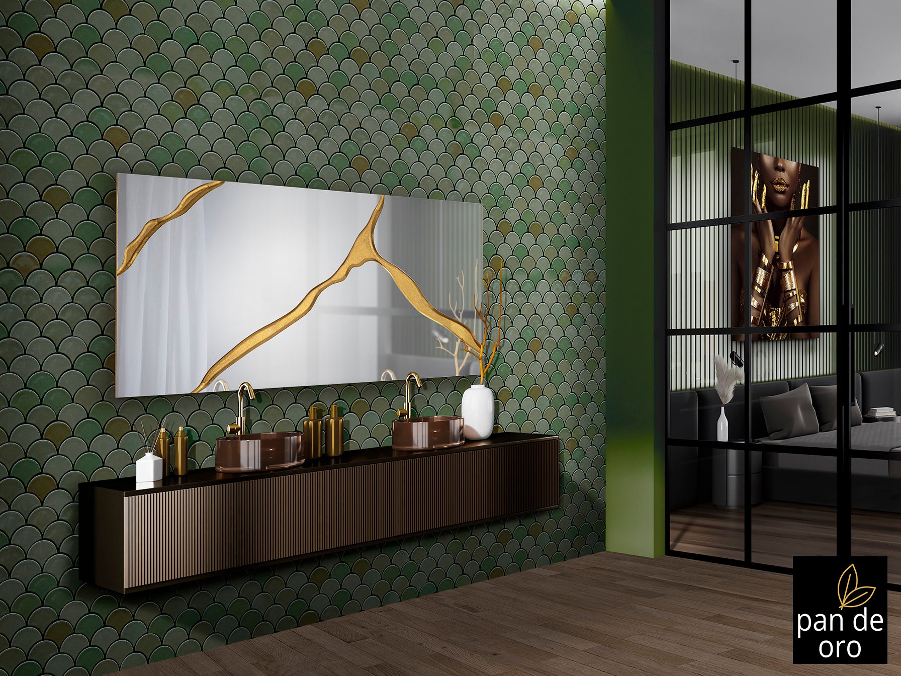 Miroir Surcos 180 x 80cm, épaisseur 4cm - Poids 38,6Kg