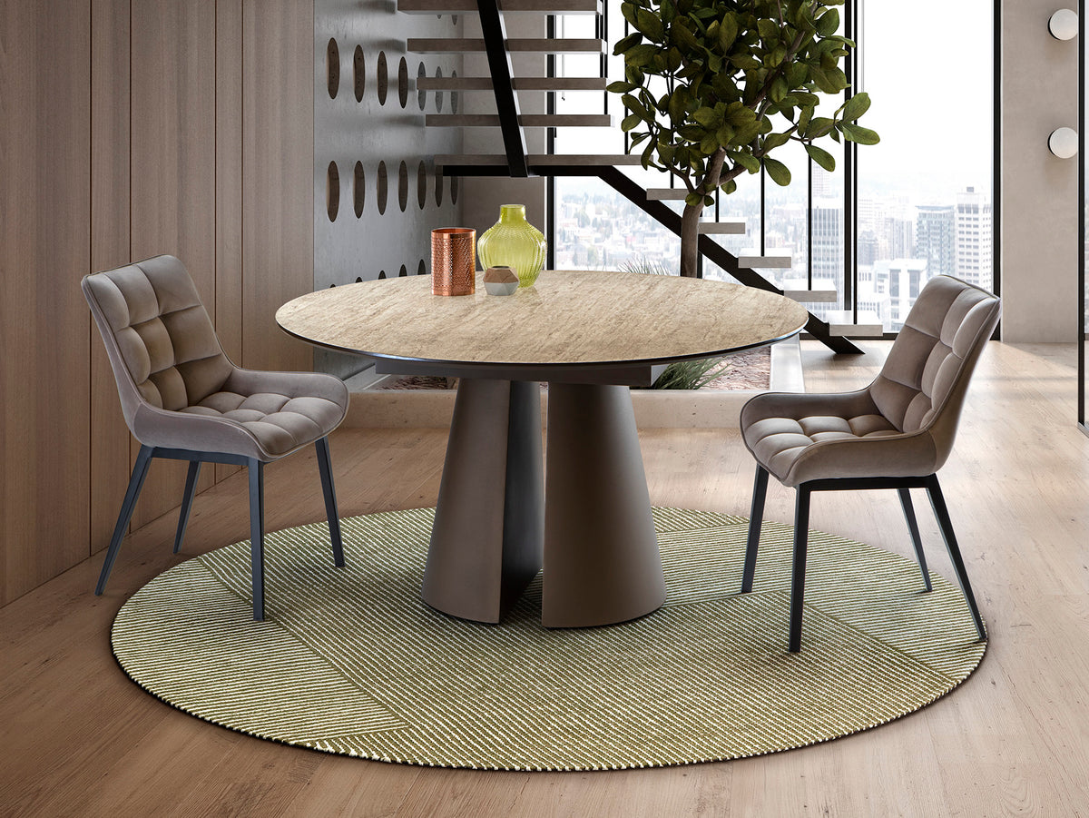Table à manger ronde Samara - diamètre 138cm, hauteur 79cm - poids 48kg