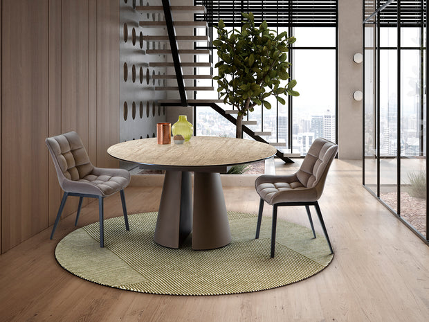Table à manger ronde Samara - diamètre 138cm, hauteur 79cm - poids 48kg