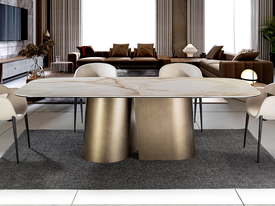 Table de salle à manger 240 x 120cm, hauteur 75cm - Poids 143Kg