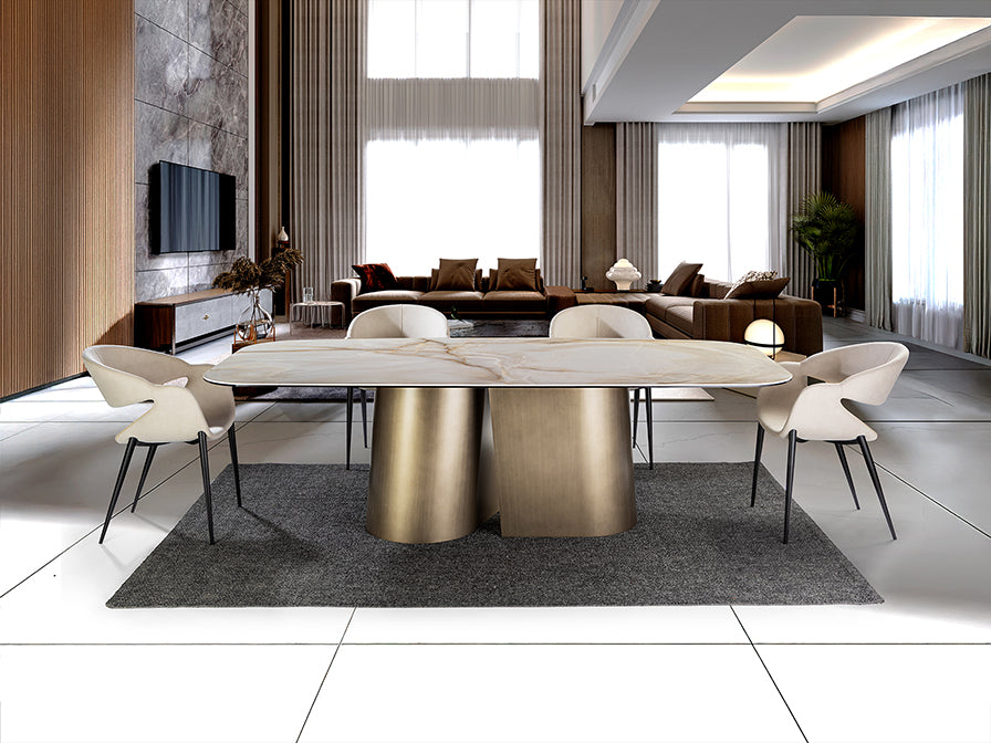 Table de salle à manger 240 x 120cm, hauteur 75cm - Poids 143Kg
