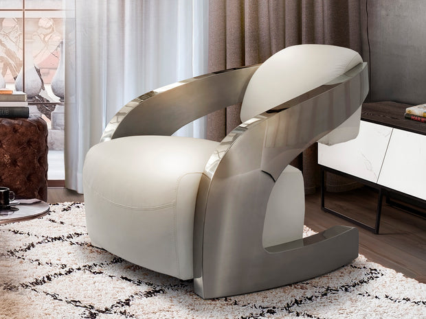 Fauteuil AMANDA Structure Acier Blanc - Design Scandinave Contemporain