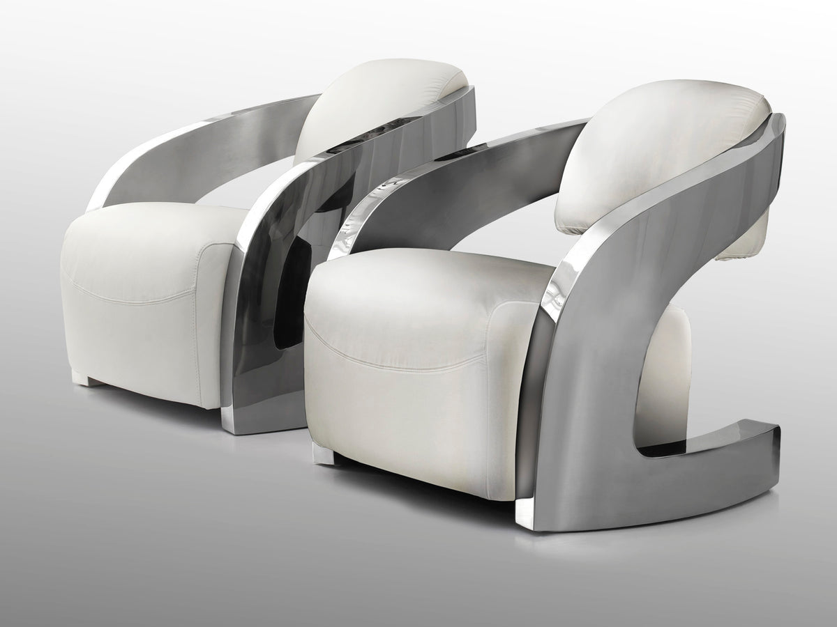 Fauteuil AMANDA Structure Acier Blanc - Design Scandinave Contemporain