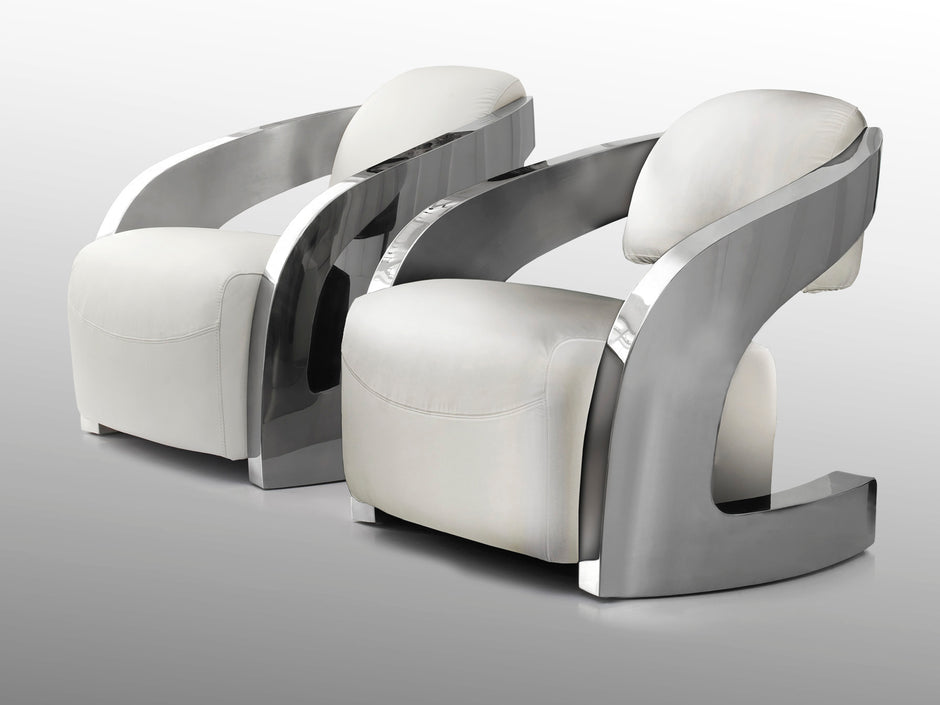 Fauteuil AMANDA Structure Acier Blanc - Design Scandinave Contemporain