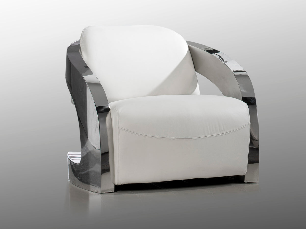 Fauteuil AMANDA Structure Acier Blanc - Design Scandinave Contemporain