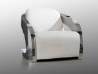 Fauteuil AMANDA Structure Acier Blanc - Design Scandinave Contemporain