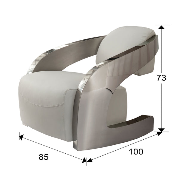 Fauteuil AMANDA Structure Acier Blanc - Design Scandinave Contemporain