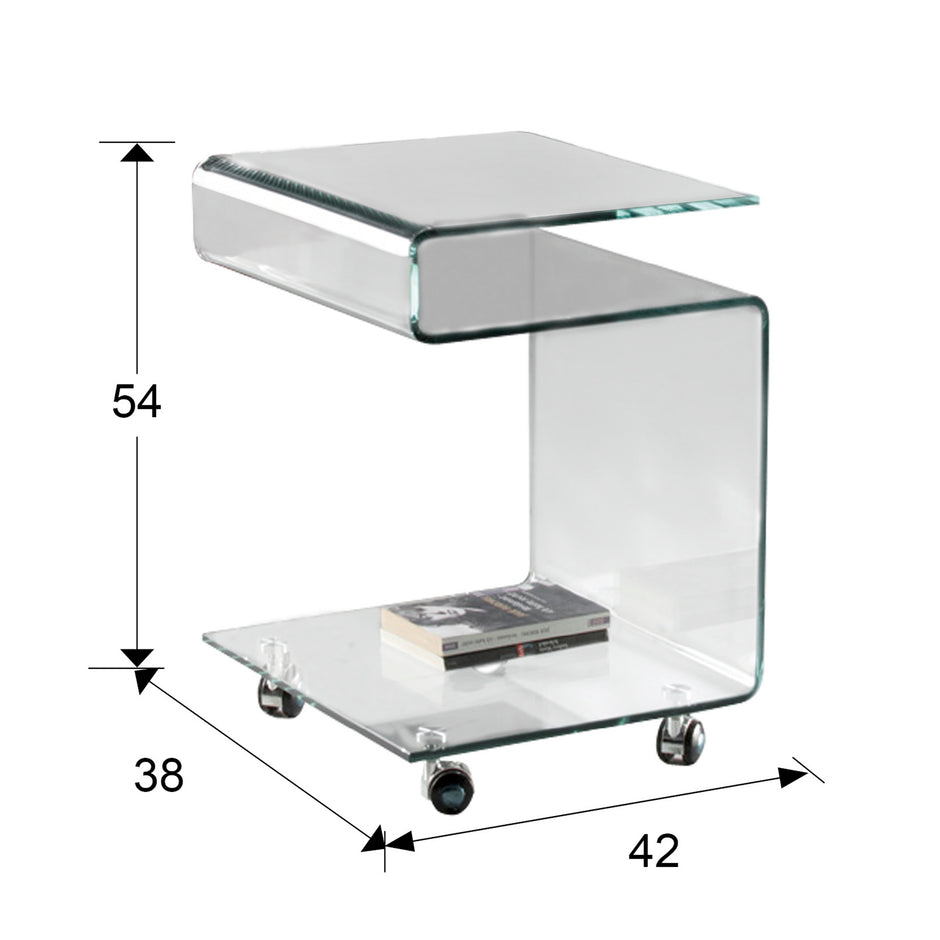 Table d'Appoint/Basse en Verre Trempé Transparent - Design Minimaliste