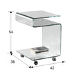 Table d'Appoint/Basse en Verre Trempé Transparent - Design Minimaliste