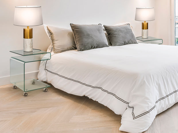 Table d'Appoint/Basse en Verre Trempé Transparent - Design Minimaliste