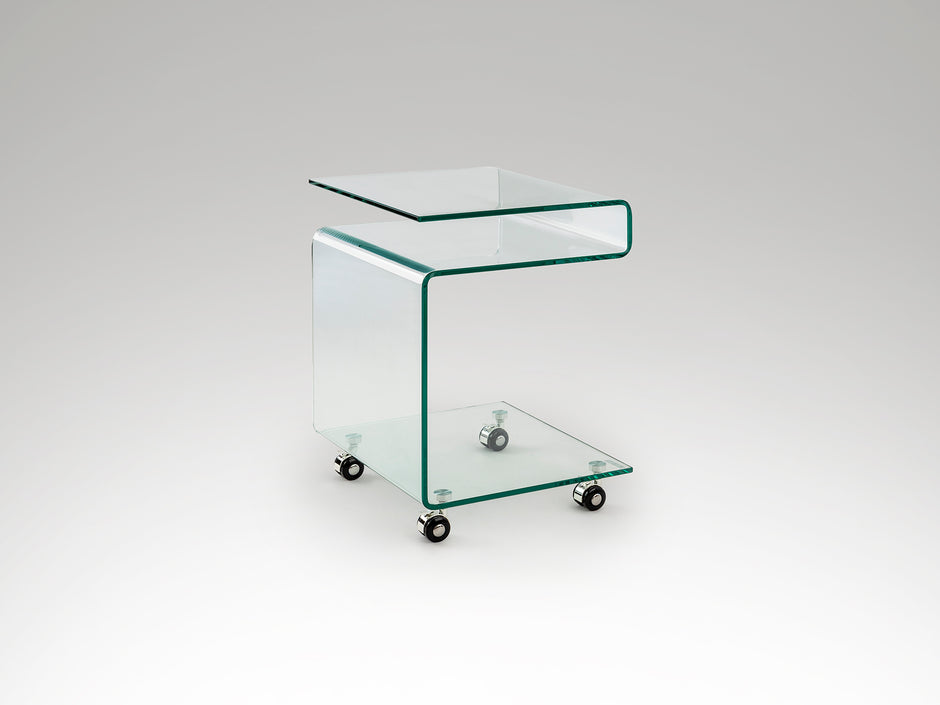 Table d'Appoint/Basse en Verre Trempé Transparent - Design Minimaliste