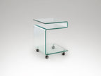 Table d'Appoint/Basse en Verre Trempé Transparent - Design Minimaliste