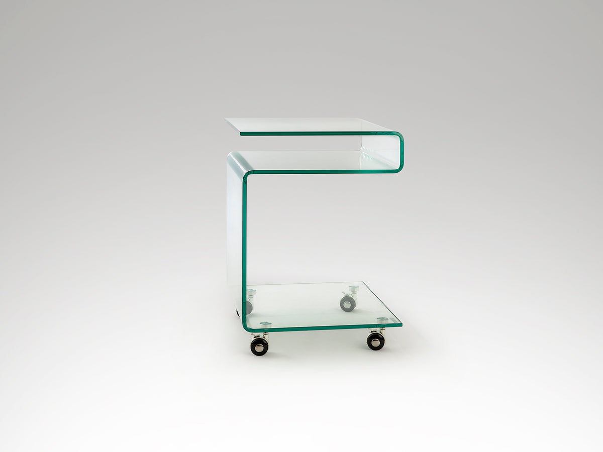Table d'Appoint/Basse en Verre Trempé Transparent - Design Minimaliste
