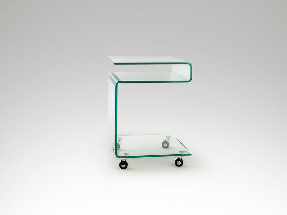 Table d'Appoint/Basse en Verre Trempé Transparent - Design Minimaliste