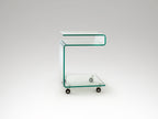 Table d'Appoint/Basse en Verre Trempé Transparent - Design Minimaliste