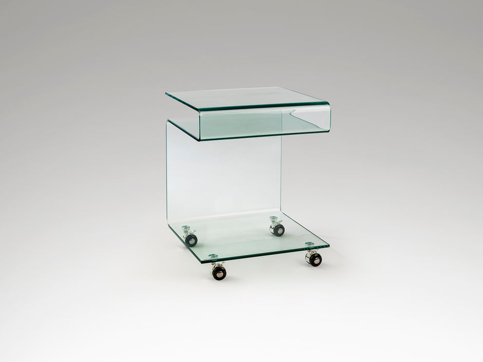 Table d'Appoint/Basse en Verre Trempé Transparent - Design Minimaliste
